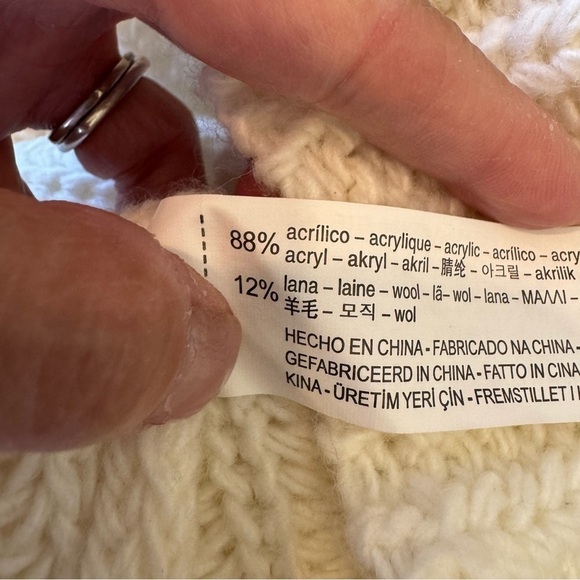 🌈 6/$60 Baby Zara Knitwear Short Sleeve Panda Hoodie Sweater Cream Black 9-12 - Picture 2 of 5